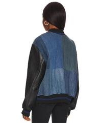 Christina Hall The Flip Off Denim Varsity Jacket