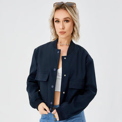 Women's Lightweight Cropped Bomber Jacket