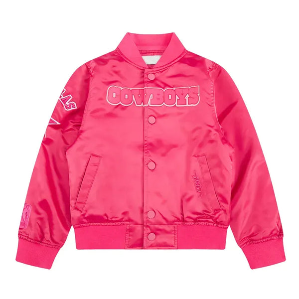 Dallas Cowboys Triple Pink Satin Varsity Jacket