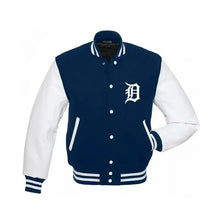 Detroit Tigers Letterman Blue and White Jacket