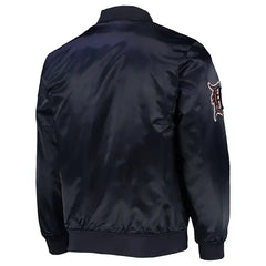Navy Blue Detroit Tigers Satin Jacket