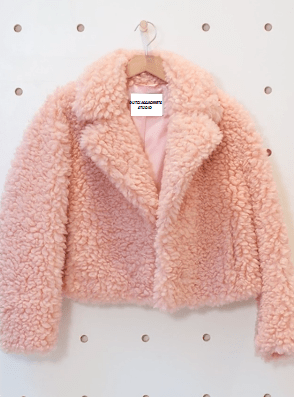 Wednesday 2022 Enid Sinclair Pink Faux Fur Jacket