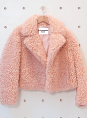 Wednesday 2022 Enid Sinclair Pink Faux Fur Jacket