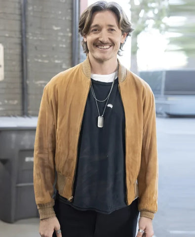 Shifting Gears Lucas Neff Brown Bomber Jacket