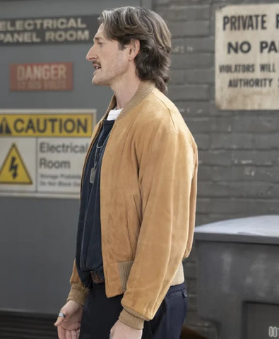 Shifting Gears Lucas Neff Brown Bomber Jacket