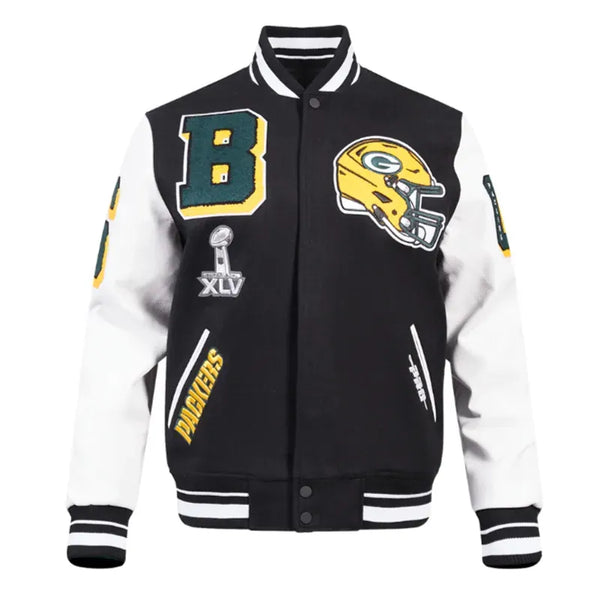 Green Bay Packers Mashup Rib Varsity Jacket