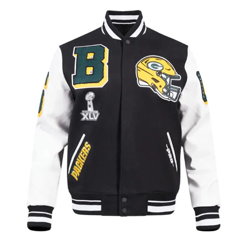 Green Bay Packers Mashup Rib Varsity Jacket