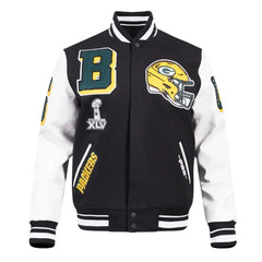 Green Bay Packers Mashup Rib Varsity Jacket