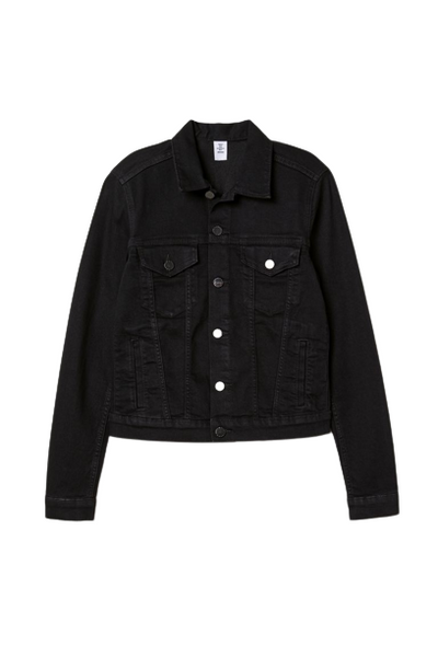 Black Denim Jacket Women, Pocketed