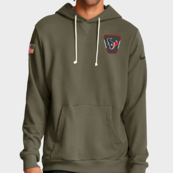 Houston Texans Olive 2025 Salute to Service Sideline Hoodie