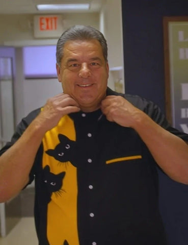 Steve Schirripa Sisterhood Inc Cat Print Shirt