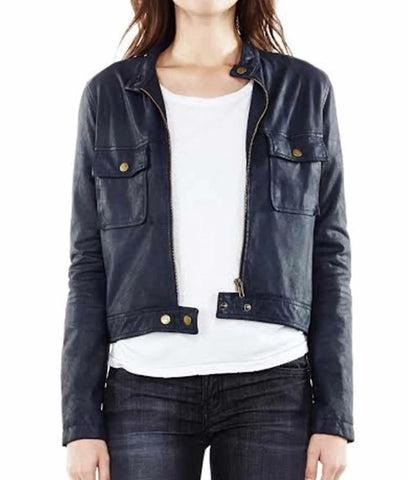 Castle S07 Kate Beckett Blue Leather Jacket