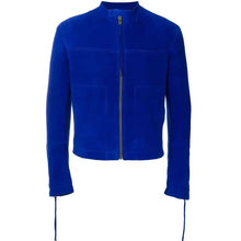 Jay Rock-Inspired Blue Suede Leather Jacket