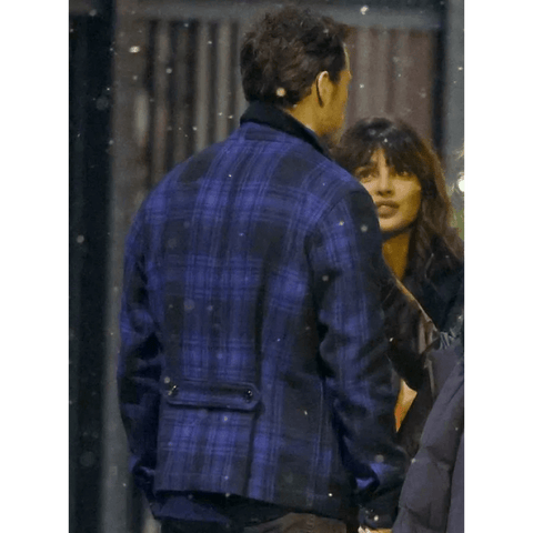 Love Again Sam Heughan Blue Check Jacket