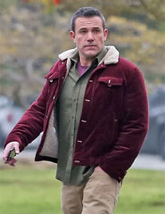 Ben Affleck The Accountant 2 Maroon Shearling Jacket