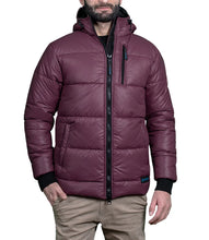 Men's Maroon Hooded Puffer Jacket