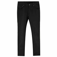 Men's Black Stretch Leather Biker Jeans