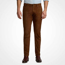 Men's Brown Suede Leather Pants