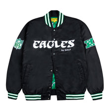 Philadelphia Eagles GOLF WANG Black Satin Bomber Jacket
