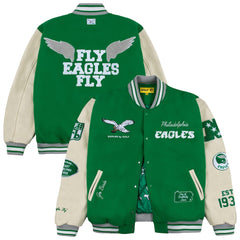 Philadelphia Eagles GOLF WANG Kelly Green Letterman Jacket