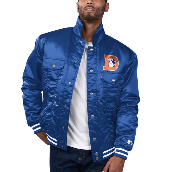 Denver Broncos Silver Tab Blue Trucker Jacket
