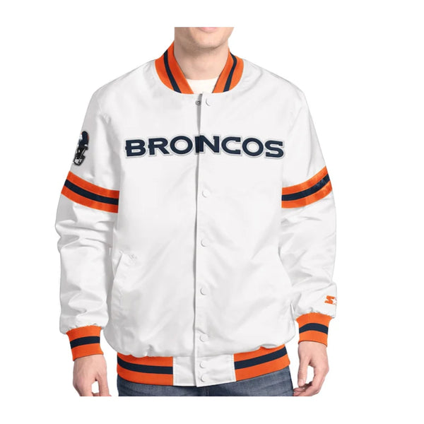 Denver Broncos White Satin Jacket