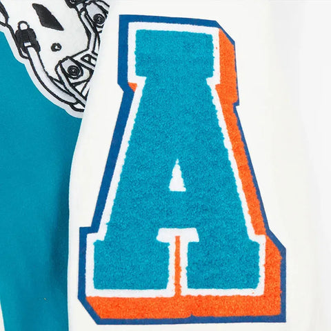 Miami Dolphins Mashup Aqua/White Classic Rib Varsity Jacket