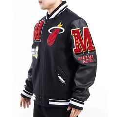 Miami Heat Mashup Black Varsity Jacket