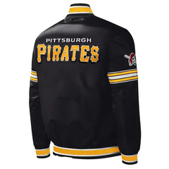 Pittsburgh Pirates Midfield Black Varsity Satin Jacket