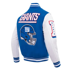 NY Giants Mashup Rib Blue Varsity Jacket