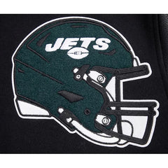 NY Jets Mashup Rib Black Varsity Wool Jacket