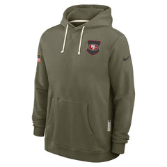 San Francisco 49ers Olive 2025 Salute to Service Sideline Hoodie