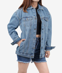 Womens Light Blue Oversized Denim Jacket