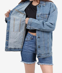 Womens Light Blue Oversized Denim Jacket