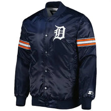 Detroit Tigers Pick & Roll Navy Blue Satin Jacket