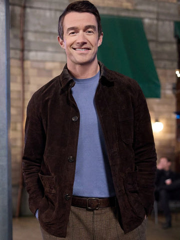 An Unexpected Valentine 2025 Robert Buckley Suede Leather Jacket
