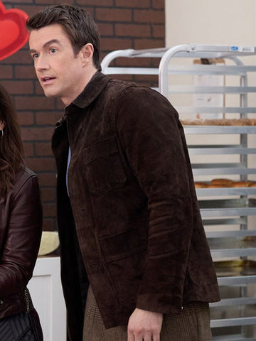 An Unexpected Valentine 2025 Robert Buckley Suede Leather Jacket