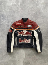 Vintage Red Bull Racing Leather Jacket  Motorsport Biker Outerwear