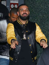 Drake Black and Yellow Varsity Bomber Jacket