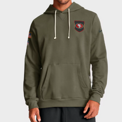 San Francisco 49ers Olive 2025 Salute to Service Sideline Hoodie