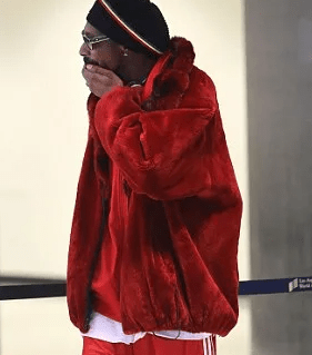 Snoop Dogg Faux Fur Red Coat