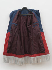US Flag Cowgirl Vintage Fringe Leather Jacket