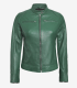 Women's Green Cafe Racer Leather Jacket