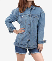 Womens Light Blue Oversized Denim Jacket