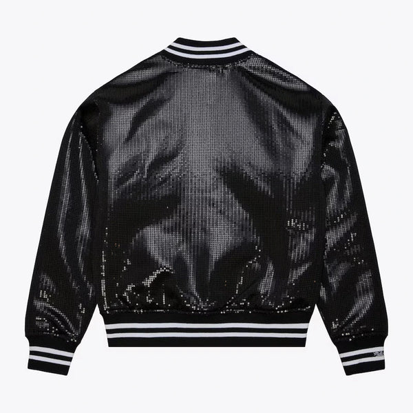 Women's Black Los Angeles Dodgers Sequin Varsity Jacket