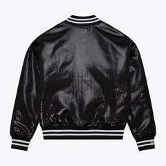 Women's Black Los Angeles Dodgers Sequin Varsity Jacket