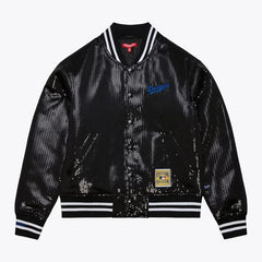Women's Black Los Angeles Dodgers Sequin Varsity Jacket