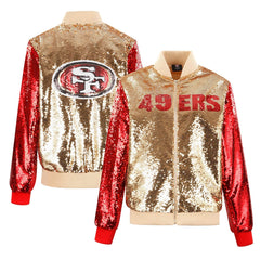 Women's San Francisco 49ers Cuce Two-Tone Sequin Jacket