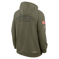 Indianapolis Colts Olive 2025 Salute to Service Sideline Hoodie
