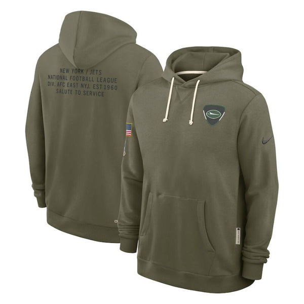 New York Jets Olive 2025 Salute to Service Sideline Hoodie